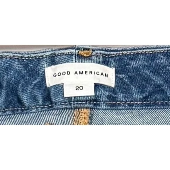 Good American Womens Good Curves Straight Button Fly Jeans Split Hem Size 20 - Picture 8 of 11